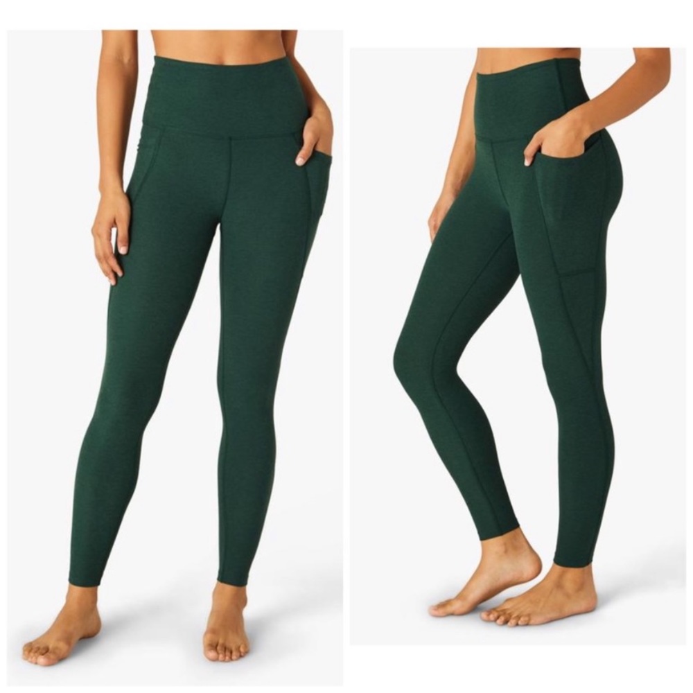 Beyond Yoga Hunter GREEN Out Of Pocket High Waist Leggings Medium